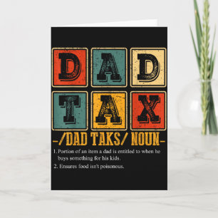 Carte Définition drôle de la taxe papa rétro Daddy Papa 