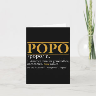 Carte Définition drôle de Popo Cadeau de fête des pères