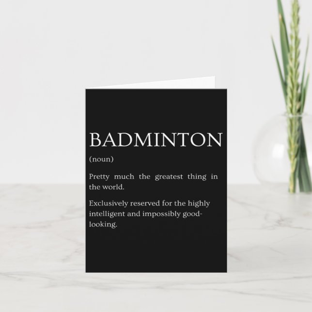 Carte Définition du badminton - Drôle Badminton Sarcasti (Devant)