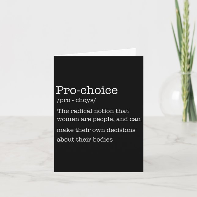 Carte Définition du choix Les droits des femmes Radical  (Devant)
