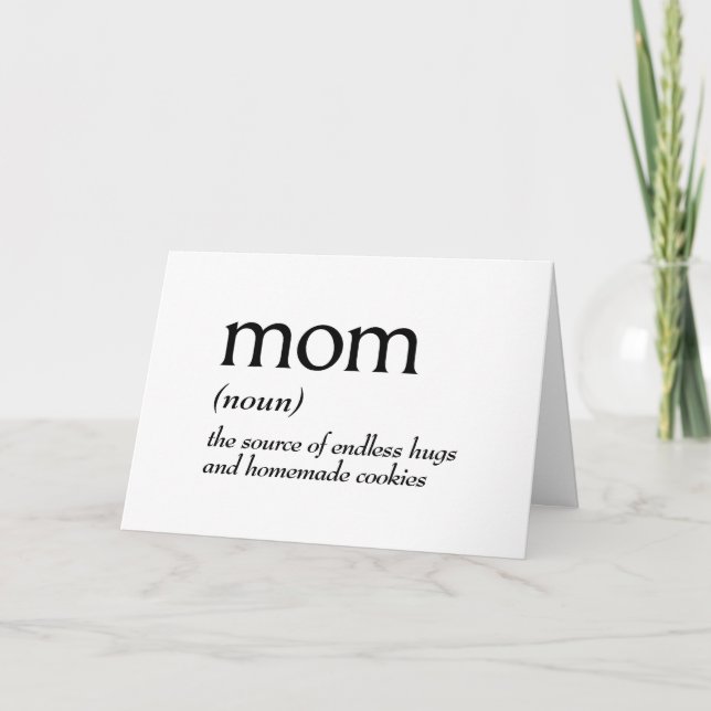 Carte Définition du dictionnaire pour MAMAN (Devant)