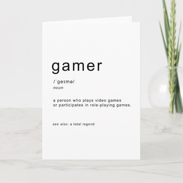 Carte Définition du gamer (Devant)