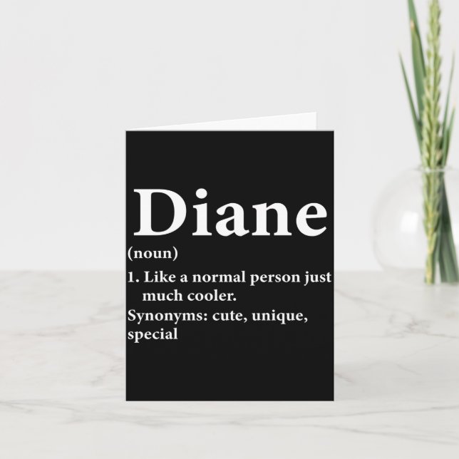 Carte Définition du nom Diane Drôle D  (Devant)