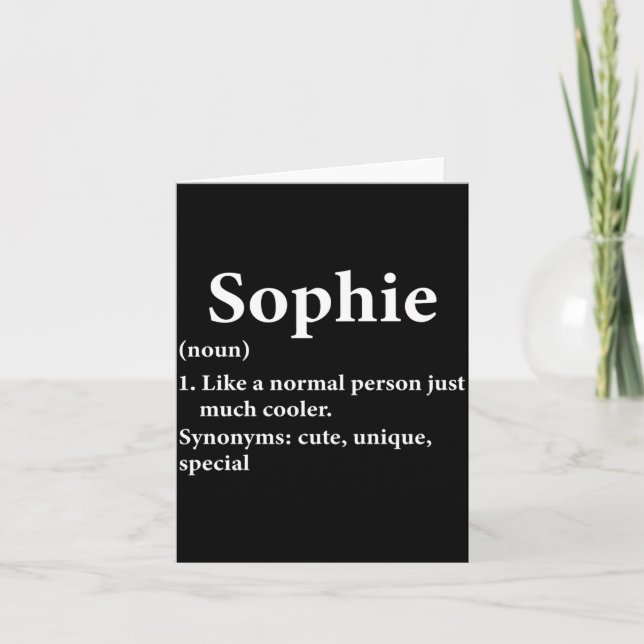 Carte Définition du nom Sophie Drôle D  (Devant)