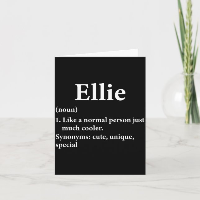 Carte Définition du prénom Ellie  (Devant)