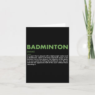 Carte Définition du sport Badminton