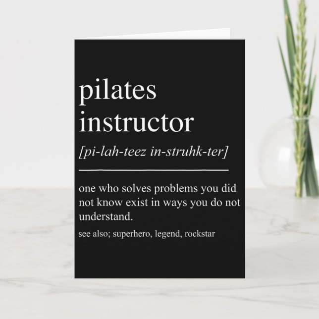 Carte Définition d'un professeur de Pilates drôle Profes (Devant)