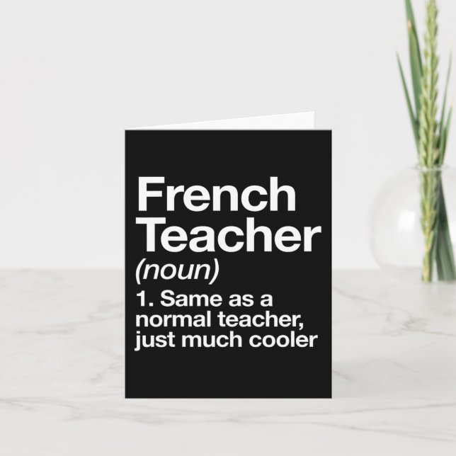 Carte Définition Enseignant Français S'Amuser Retour À L (Devant)