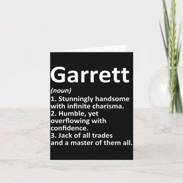 Carte Définition Garrett Nom Personnalisé Drôle (Devant)