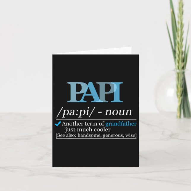 Carte Définition Papi Funny Grand-père Papa Fête des pèr (Devant)