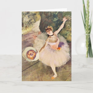 Carte Degas Ballerina avec Bouquet de fleurs