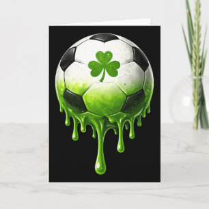 Carte Dégoulinade de foot Trèfle Saint-Patrick pour garç