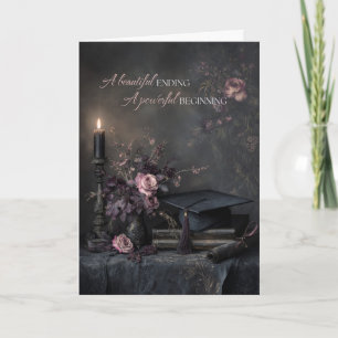Carte Dégradé Floral Élégant Romantique Sombre et Mystér
