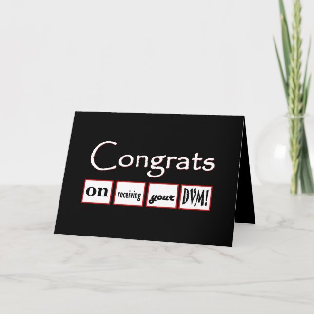 Carte Degré DVM - NOM PERSONNALISÉ Félicitations - (Devant)