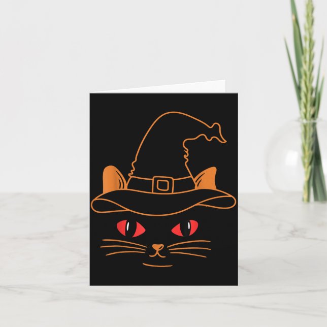 Carte Déguisement de chat noir pour Halloween (Devant)