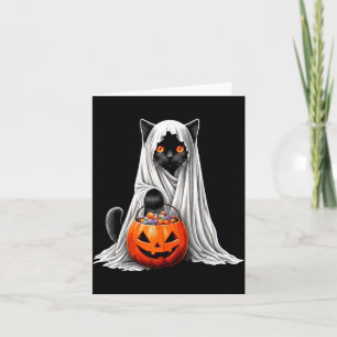 Carte Déguisement de fantôme de chat noir Halloween Citr