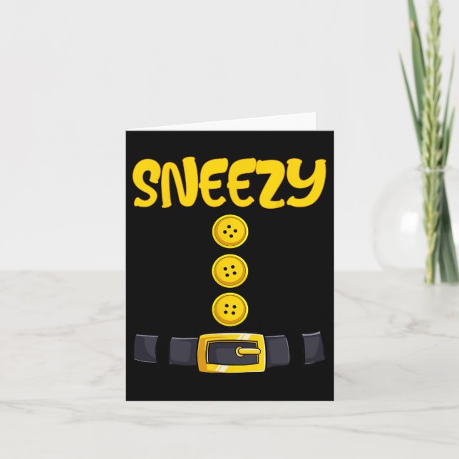 Carte Déguisement de nain de Halloween Sneezy correspond (Devant)