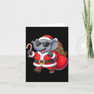 Carte Déguisement de Noël éléphant drôle Santa Noël Garç