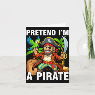Carte Déguisement de pirate de fête costumé drôle pirate