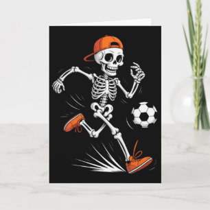 Carte Déguisement de soccer de squelette Halloween drôle