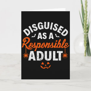 Carte Déguisement d'Halloween en Adulte Responsable