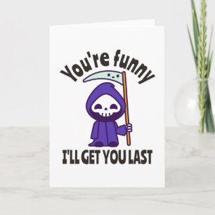 Carte Déguisement d'Halloween squelette de la Faucheuse