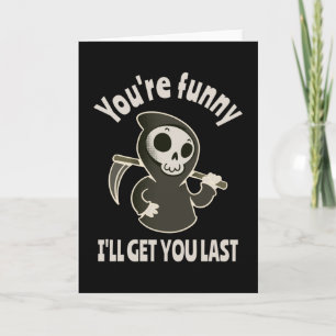 Carte Déguisement drôle de Grim Reaper squelette Hallowe