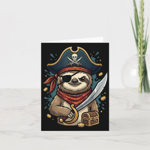 Carte Déguisement drôle de paresseux pirate Halloween Ho