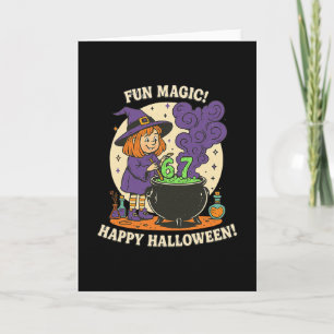 Carte Déguisement drôle de sorcière Halloween 6 7 Mignon