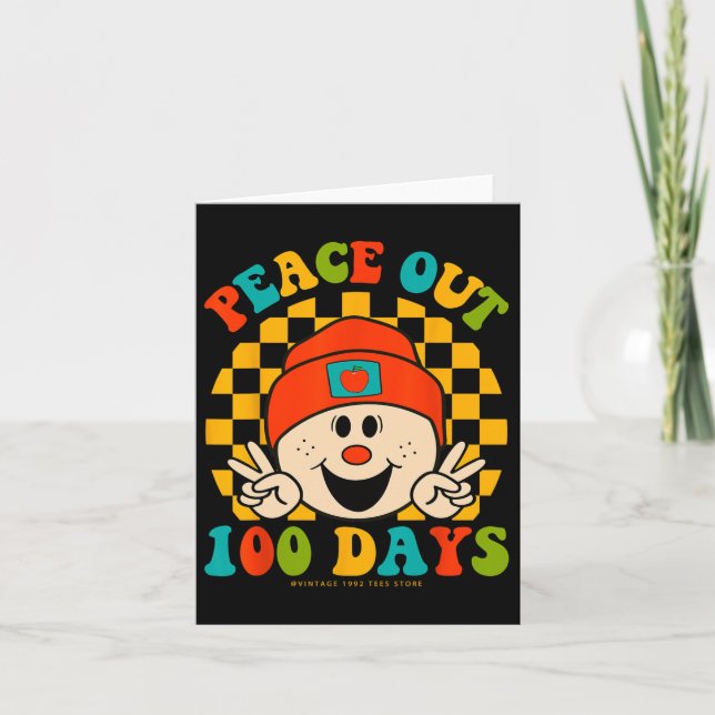 Carte Dehors 100 jours d'école enseignant élève yeux heu (Devant)