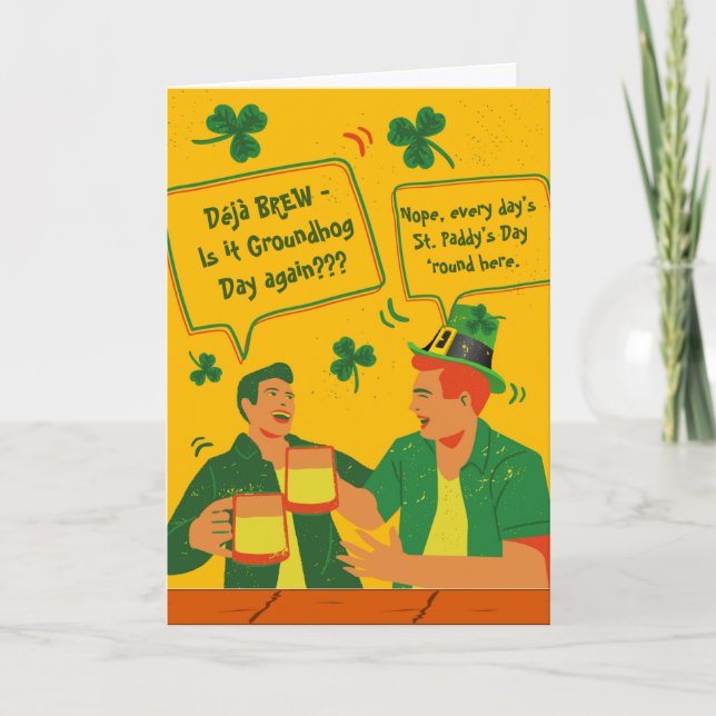 Carte Deja Brew Funny Jour de la Saint Patrick Guards à  (Devant)
