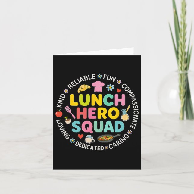 Carte Déjeuner Lady Squad Déjeuner Hero Squad Preppy Ret (Devant)