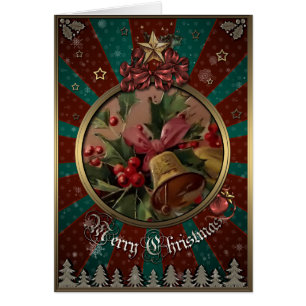 Carte d'élégance de Noël - Cloches de Jingle et Ho