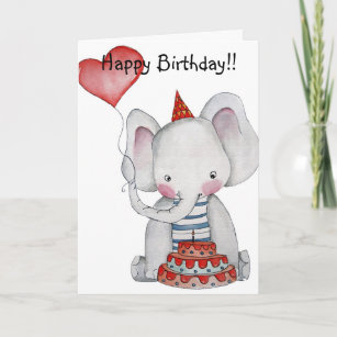 Carte d'éléphant d'anniversaire