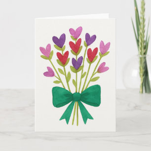 Carte Délicat Bouquet Aquarelle Design Accueil