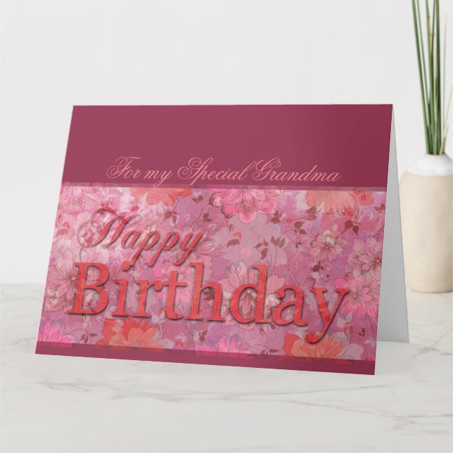 Carte Delicate Floral pattern Grandma Birthday XL card (Devant)