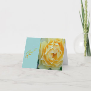 CARTE "DÉLICATEZ LA ROSE JAUNE LÉGÈRE DE LA BOUGIE/HELLO