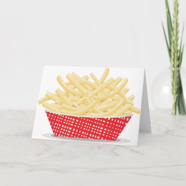 Carte Délicieuses Frites Rétro Fast Food  (Devant)