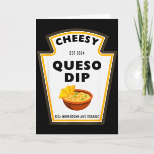 Carte Délicieux Fromage Queso Dip Condiment Costume Fête
