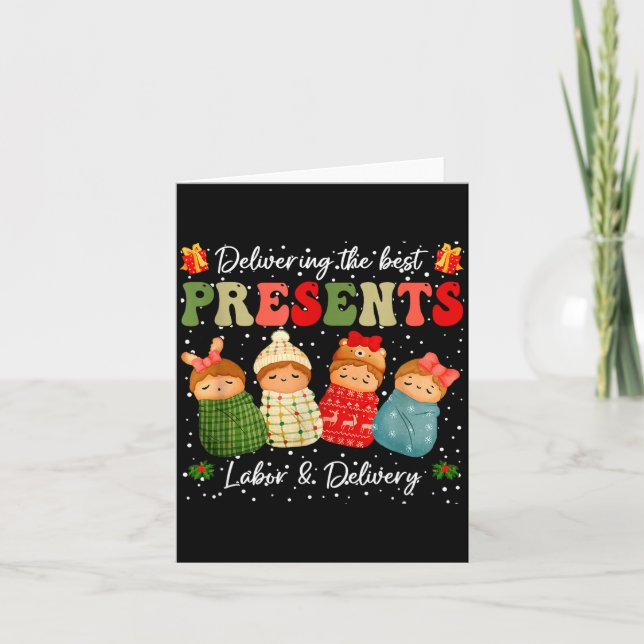 Carte Delivering The Baby Labor Delivery Nurse Christmas (Devant)