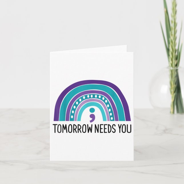 Carte Demain a besoin de vous Semicolon Rainbow Suicide  (Devant)