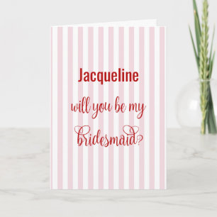 Carte Demande de demoiselle d'honneur en calligraphie ro