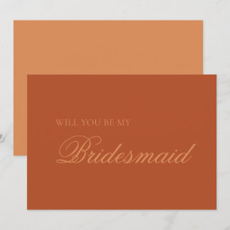 Carte Demande de demoiselle d'honneur Terracotta & Peach