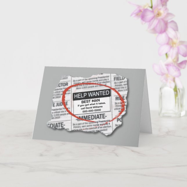 Carte Demande de Témoin de Mariage Annonce (Orchidée)