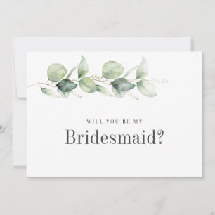 Carte Demande Demoiselle d'Honneur Eucalyptus