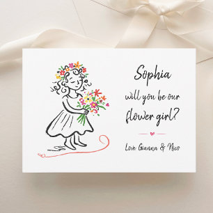 Carte Demande en mariage de demoiselle d'honneur Chic il