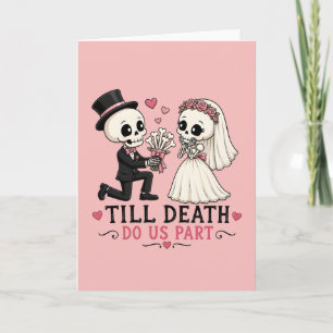 Carte Demande en mariage de squelette mignon