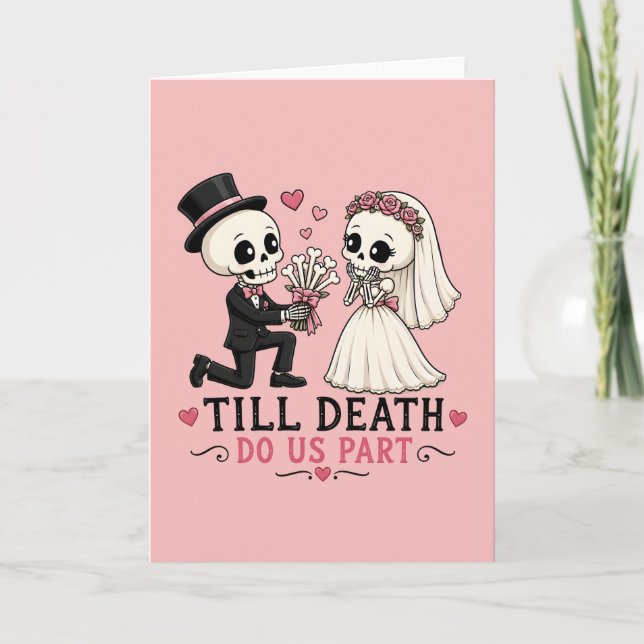 Carte Demande en mariage de squelette mignon (Devant)