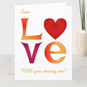 Carte Demande en mariage personnalisée LOVE Square sur f