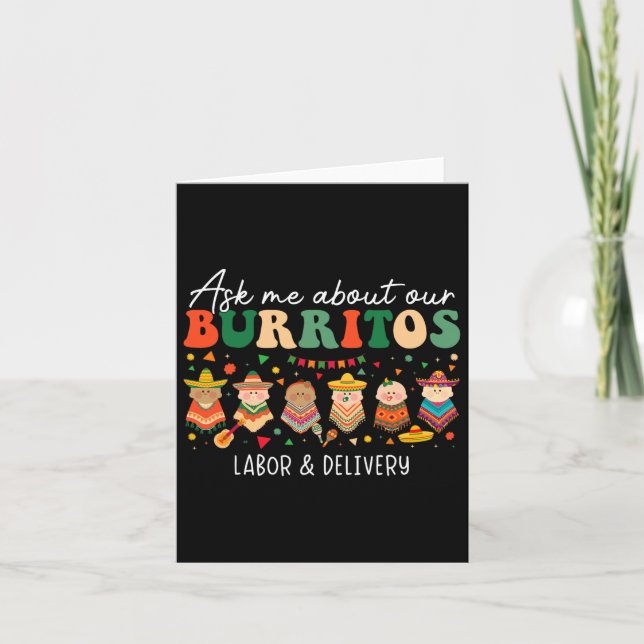 Carte Demandez-Moi À Propos De Nos Burritos Infirmière D (Devant)